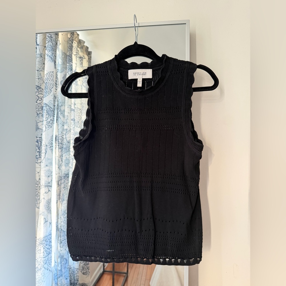 Derek Lam Black Sleeveless Knit Top